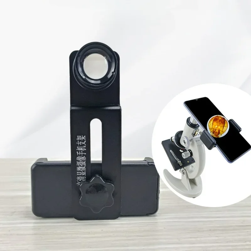 Metal Mobile Phone Holder Biological Microscope Mount Bracket Adapter with Eyepiece for Telescope Stereo Microscope