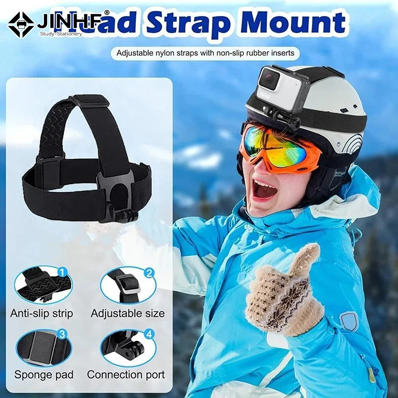 1/3/4/5Pcs Adjustable Action Camera Head Strap Mount Accessories For Skiing Hiking Vlogging Outdoor Sports