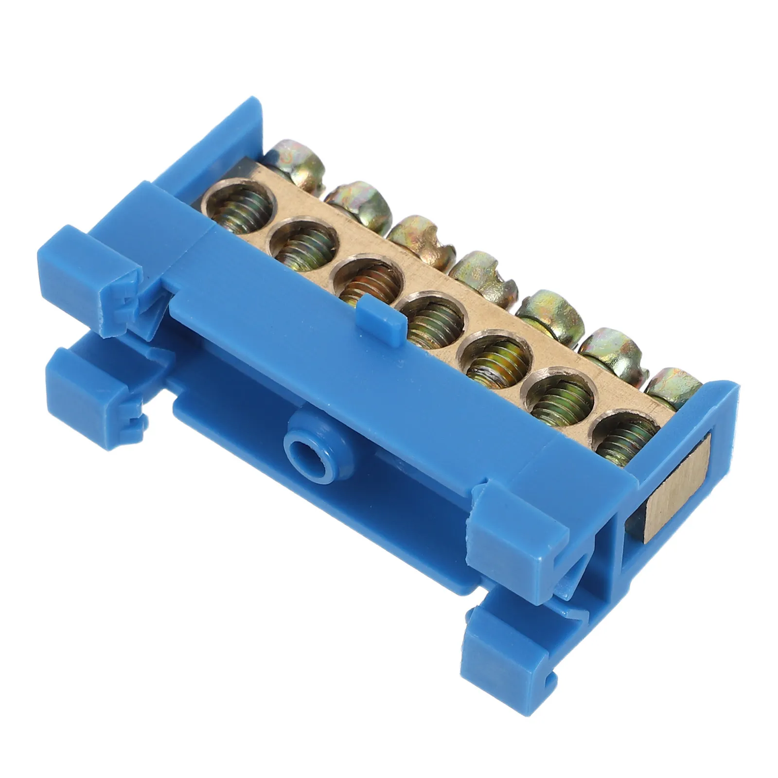 Terminal Block Terminal Bus Bar 7 Positions Screw Grounding Strip Block Din Rail Type Bottom Seat Electrical Terminal Strip view 2
