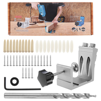 New Oblique Hole Locator Woodworking Positioner Drill Bits Pocket Hole Jig Kit 15 Degree Angle Drill Guide Set Carpentry Tools