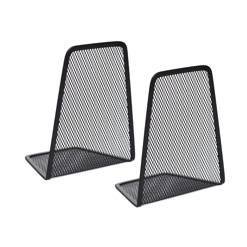 

2 Pcs Metal Net Bookstore Iron Wire Bookshelf Stand Frame Barbed Folder Storage