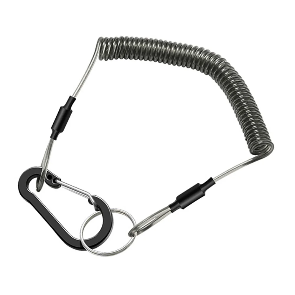 Fishing Clip Fishing Net Holder Reinforced Steel Wire Strong Embedded Wire 49 Strands Steel Wire High Elasticity 1.2M Outdoor