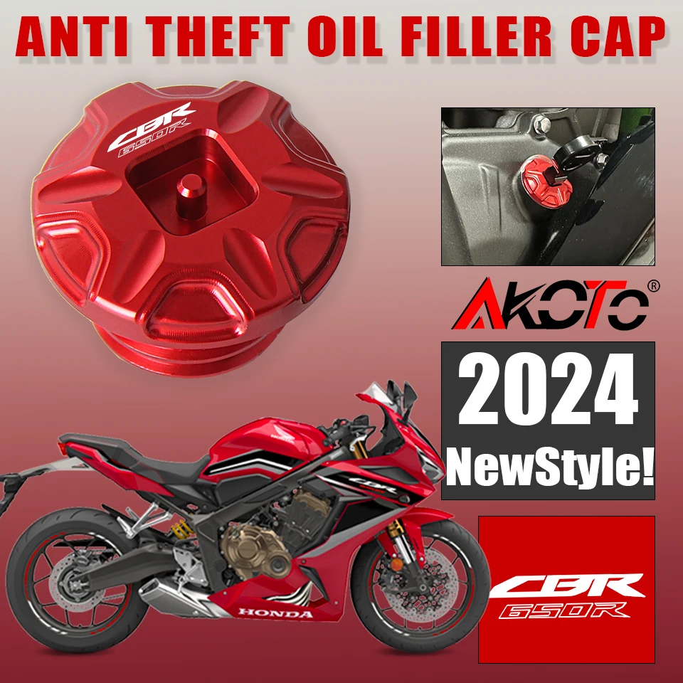 

Motorcycle Anti theft Oil Filler Cap Accessories Engine Oil Plug Cover For HONDA CBR CBR650R CBR650F 650F 650R 2014-2024 2023+