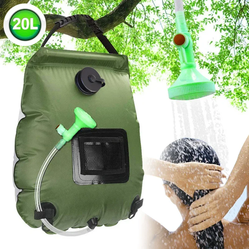 

Outdoor Camping Bath Water Bag Toilet Bag 20L Bath Bag Solar Heat Absorption Army Green 5 Gallon Shower Bags Christmas Gift