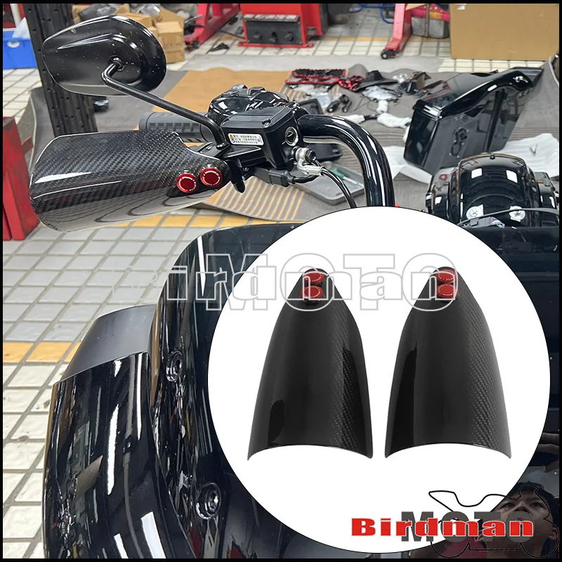 For Harley Touring Road King FLHR 17-20 FLHP 19-20 FLHRXS Carbon Fiber Handguards With Black Coated Aluminum Mounting Hardware