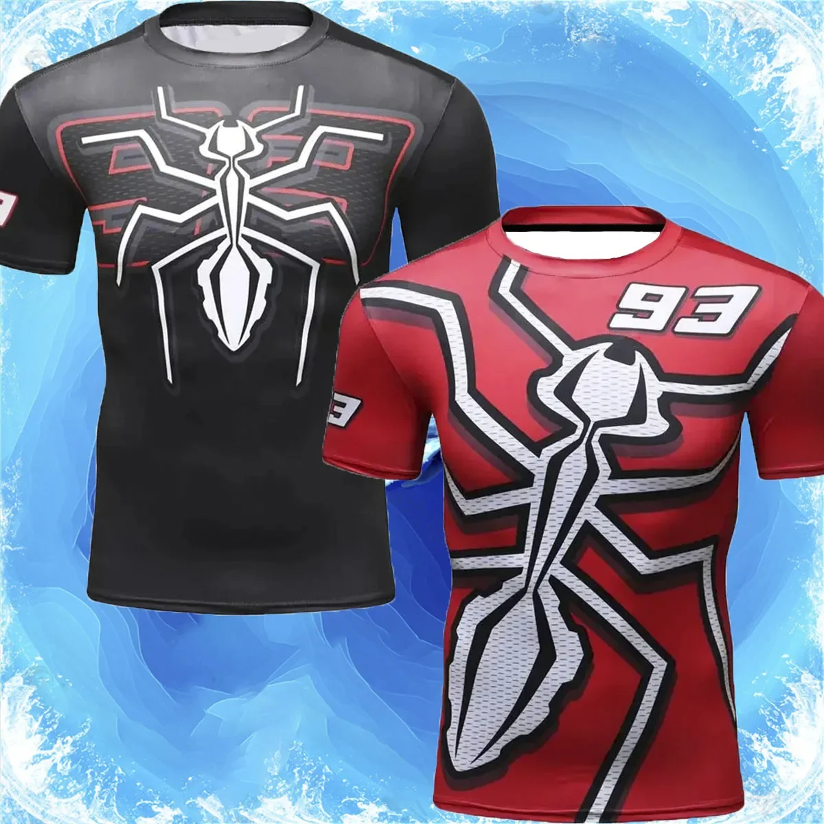 

Adult clothing children Quick Dry breathable bodybuilding T-shirt Fitness sportswear Men 3D print Ant pattern novel simple Tops