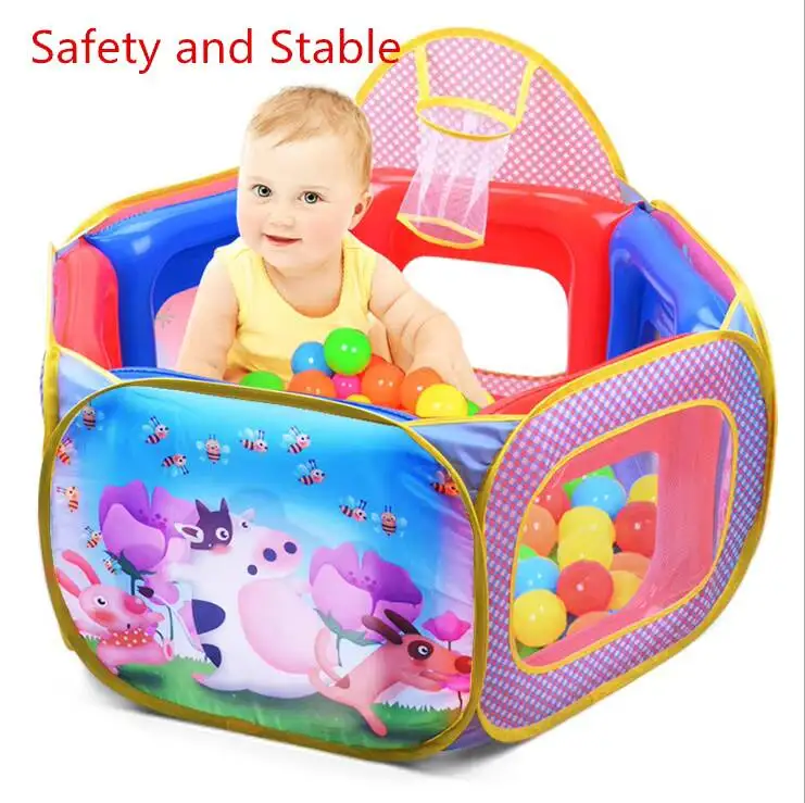 

Pop Up Inflatable Cartoon Ball Pool Tents Double Layer Ocean Balls Inflatable Kids Play Tent