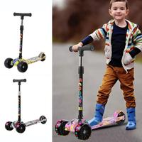 Children's Scooter High Quality Lightweight Fast Folding Adjustable Height Widened Pedals Scooter with 3 Light Up Wheel