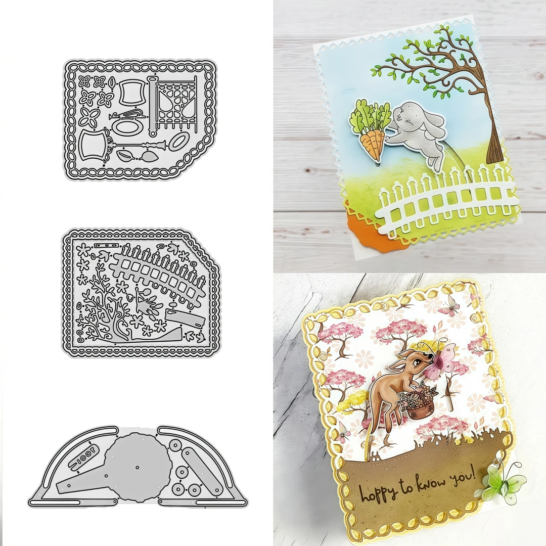 Neuer Rahmen und mechanischer Doppelzifferblatt-Stanzform, geeignet für Hintergrunddekoration, Grußkartenherstellung, Scrapbook-DIY-Handwerk
