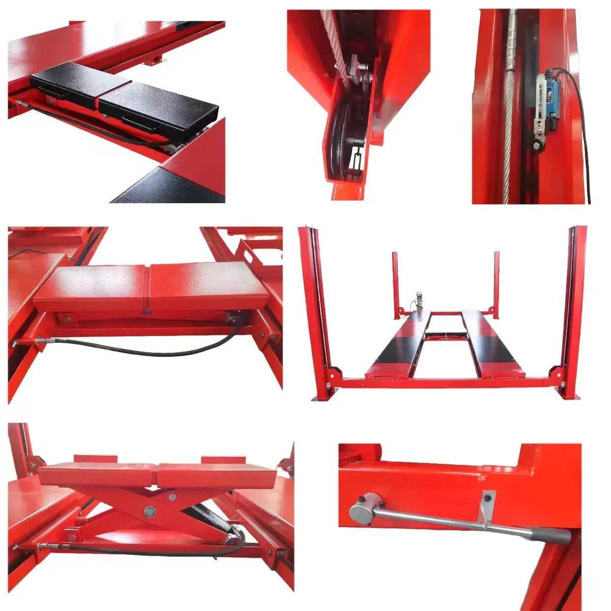 auto service equipment 4T/5t/6t/7t  capacity Four Post Car lift elevator hoist with wheel alignment and rolling jack