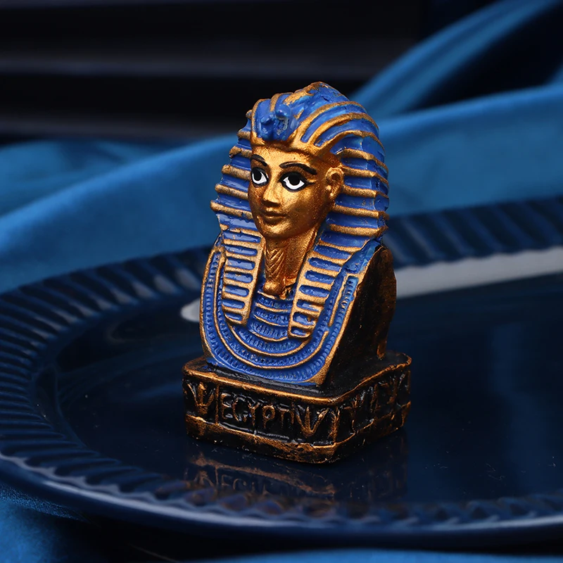 Egyptian King Pharaoh Figurine Statue Ancient Mythology Sculpture Collection Mini Resin Crafts Home Office Decor Ornaments