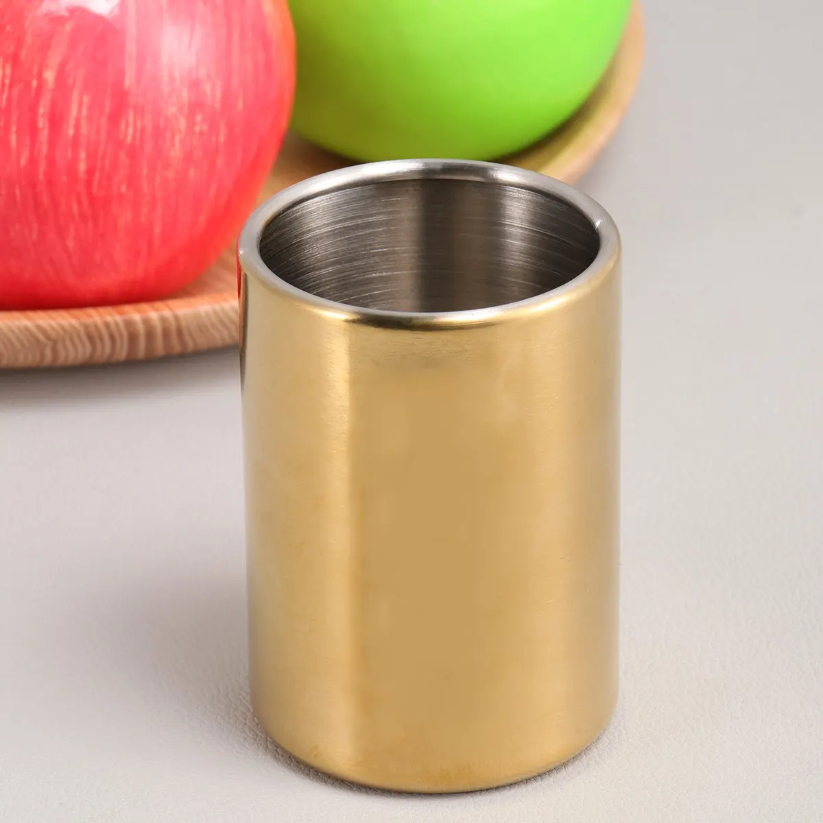 

Stainless Steel Toothpick Holder Premium Golden Finish Modern Container for Dining Table Home Restaurant Decorative Jar