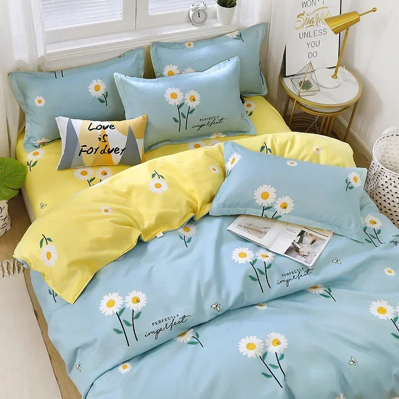 

Stylish And Simple Double-sided Household Bedding 4Pices Set Bed Cover Double Large Machine Washable