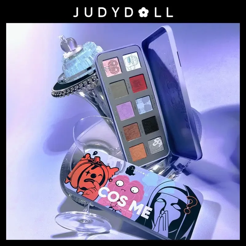 Judydoll Halloween Limited 10Color Eyeshadow Plate Purple Blue Dark Retro Pearl Matte Easy to Wear Eyes Makeup