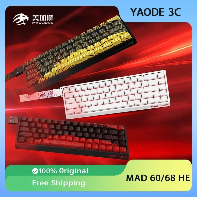 MADLIONS MAD 60/68 HE لوحة المفاتيح الميكانيكية التبديل المغناطيسي الزناد السريع 8K RGB لوحة مفاتيح الألعاب Valorant Gamer ملحقات الكمبيوتر