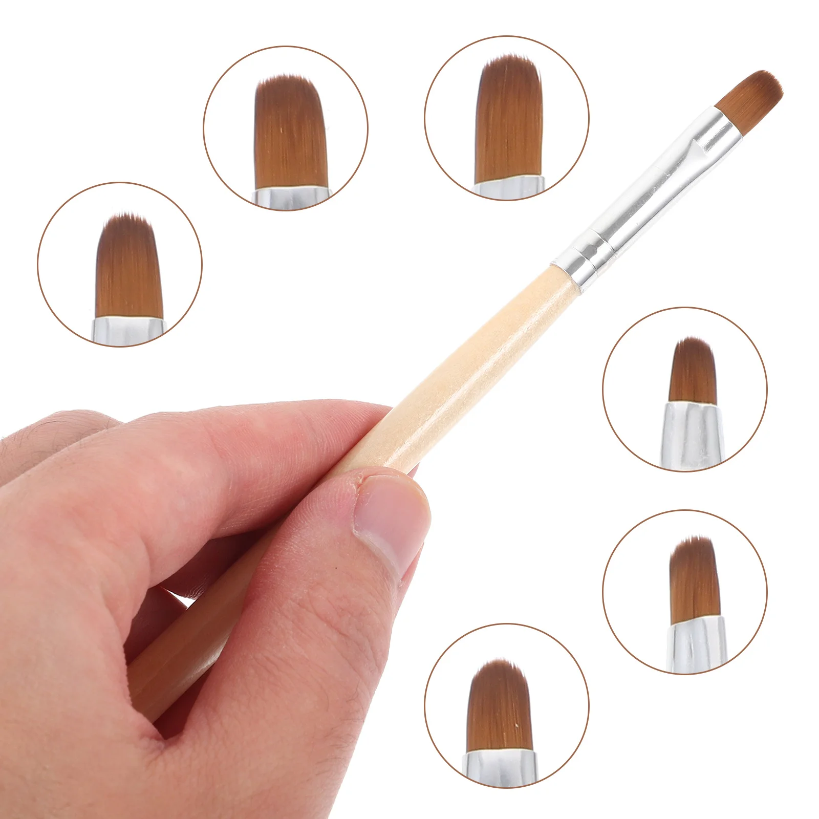 7 قطعة فرش فنية للأظافر شعيرات ناعمة مقاومة مزيل طلاء الأظافر خفيفة الوزن محمولة أنيقة مقاومة للاهتراء وقت خدمة طويل للأظافر