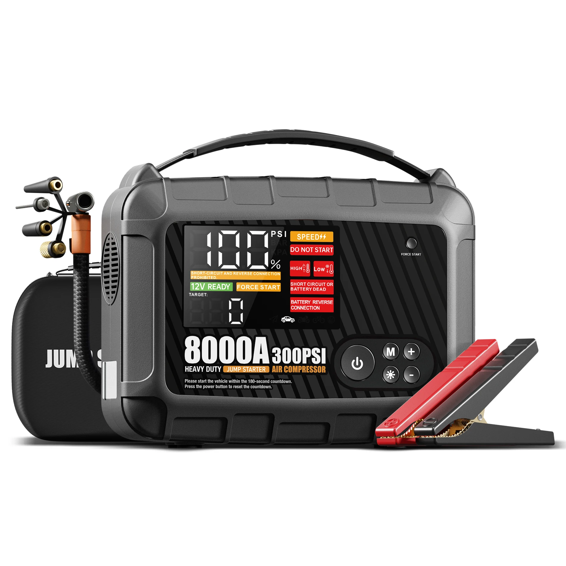 8000A Professionele Zware Auto Jump Starter Met Luchtpomp Krachtige Auto 12V Auto Batterij Starter Booster Startapparaat