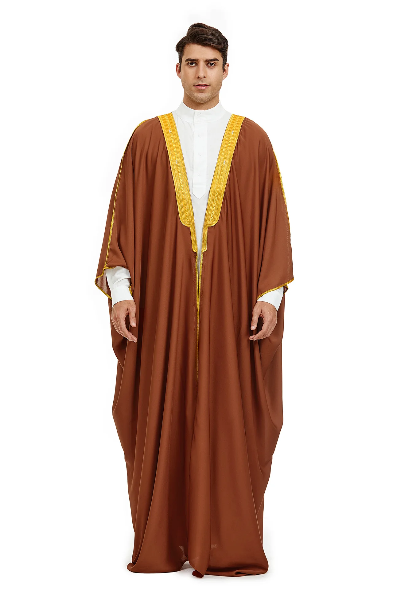 arab long dress male Middle East Arab Men Clothing White Thobe Robe Urgarment