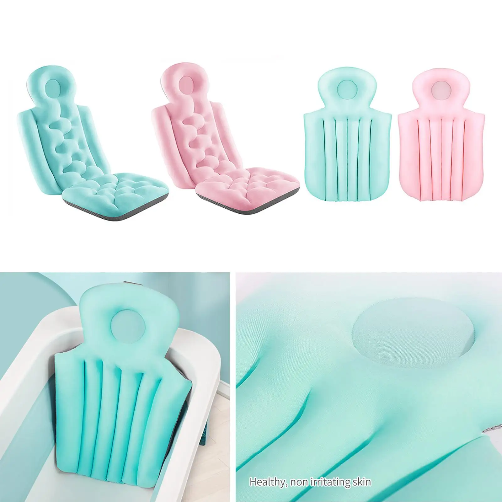 Oreillers de bain complets, oreillers de spa ergonomiques pour baignoires, épais non ald