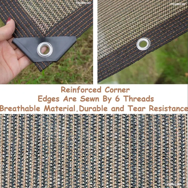 12 pin sunshade coffee HDPE sunshade net Home garden UV protection 85-90% sunshade net Balcony sunshade Car shed