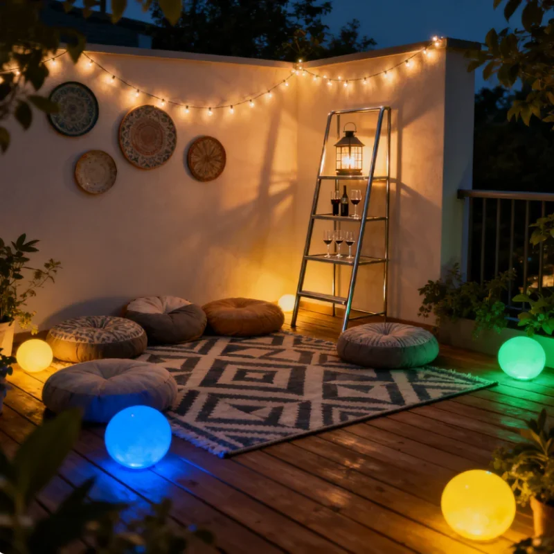 Lámpara de jardín solar al aire libre de luna blanca Lámpara de pie de césped de jardín al aire libre de villa de paisaje lunar