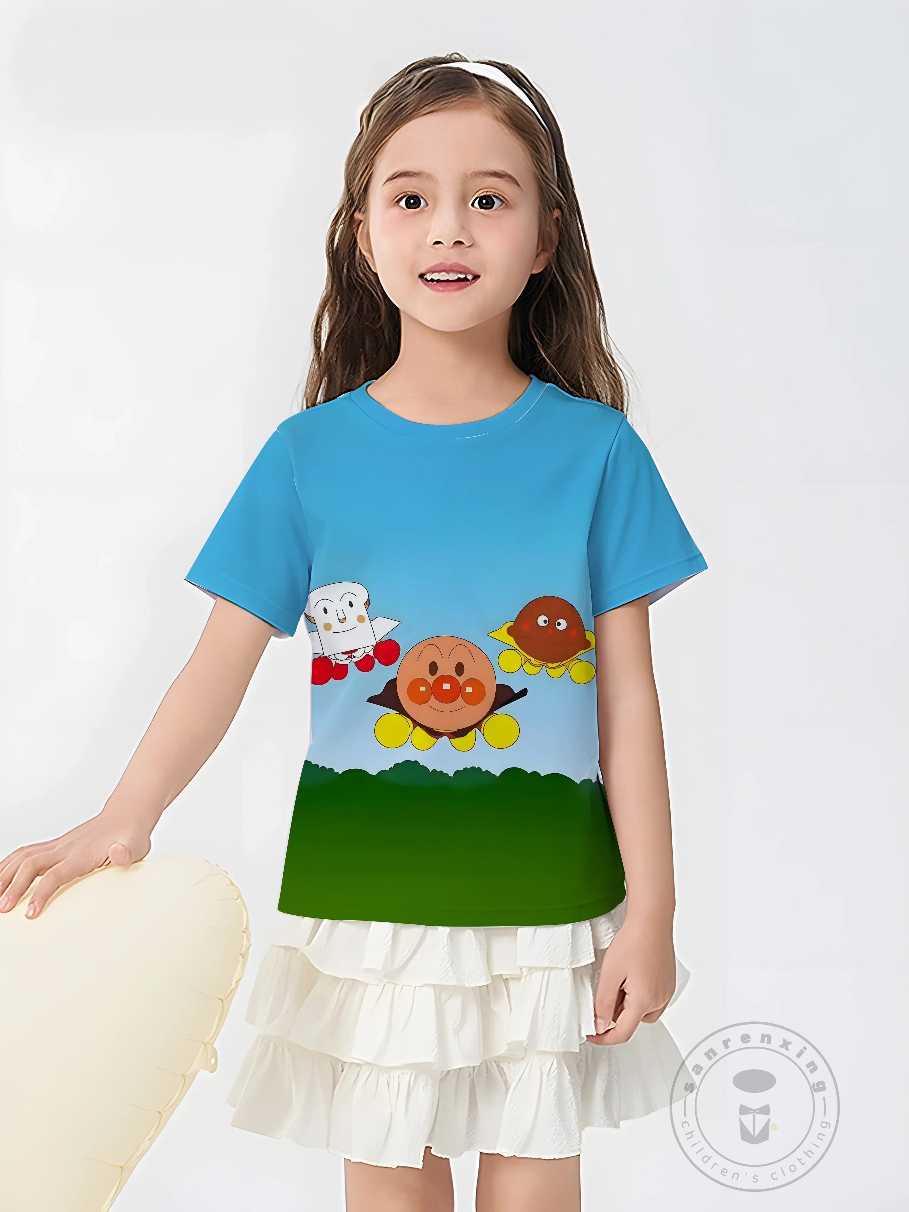 

Trending Japanese Anpanman 3D Print T-Shirt Short Sleeve Round Neck Kawaii Cute Summer Top For Boys Girls 3-14 Years Loose
