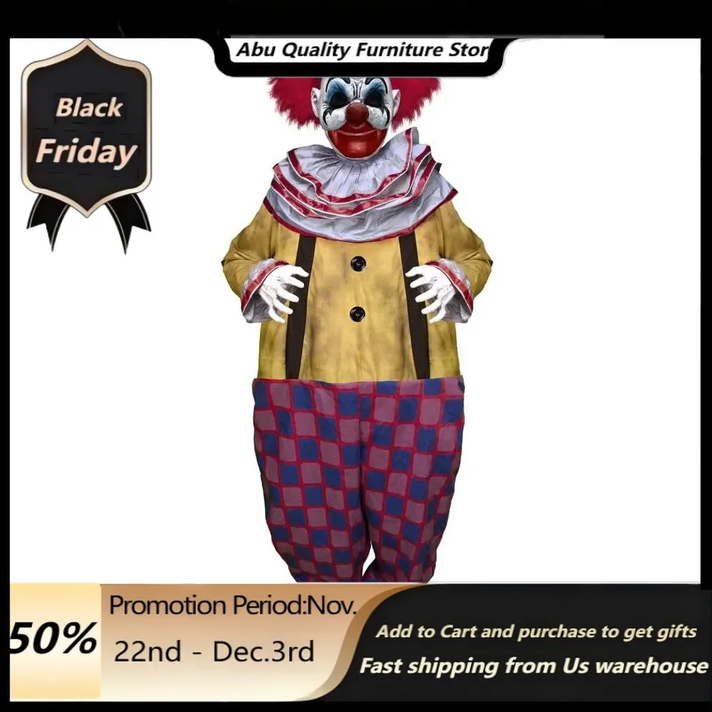 

Motion-Activated Startling Arms Clown,Talking Scare Prop Animatronic Creepy Halloween Decorations,Plug-in or Battery Operated.