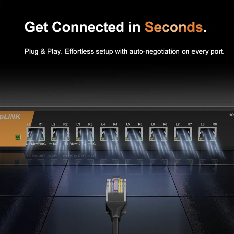 KeepLiNK 8 Port 10G/Multi-Gig Unmanaged Ethernet Switch Desktop/Wall-Mount Plug and Play Sturdy Metal Casing