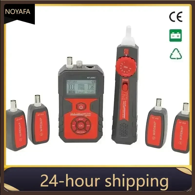 NF-858C Network Cable Tester with VFL Function LCD Digital Cable Tracker Network Line Finder Wire Tracker PoE Checker