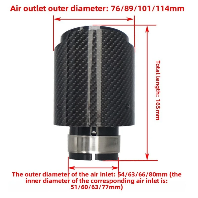 

Directly from the manufacturer car exhaust pipe modified carbon fiber tail throat all black stainless steel Scorpio AK carbon