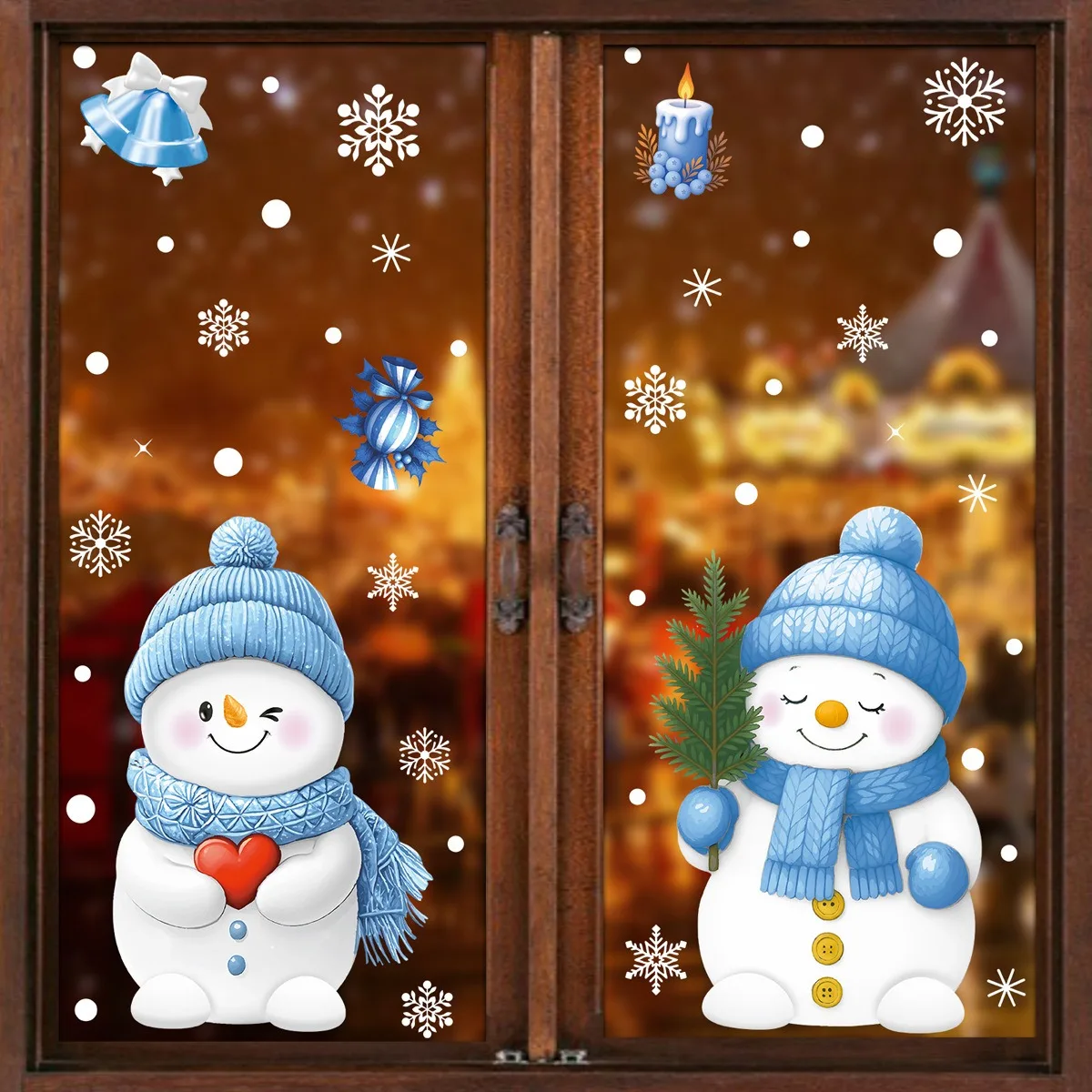 Christmas Electrostatic Stickers Lovely Snowman Window Stickers Snowflake Gift Bird Noel 2025 Merry Christmas Dec Happy New Year - Image 5