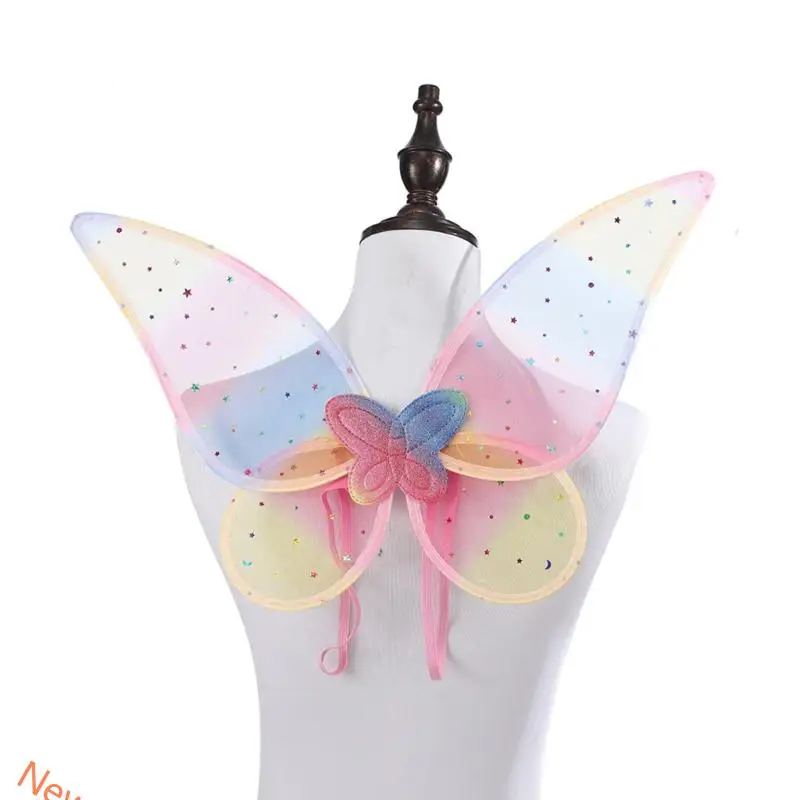 جناح Fairys للبالغين أطفال Fairys Butterfly Wing Glitter Angel Wing ، Costume Fairys for Halloween Gray Up Party Form