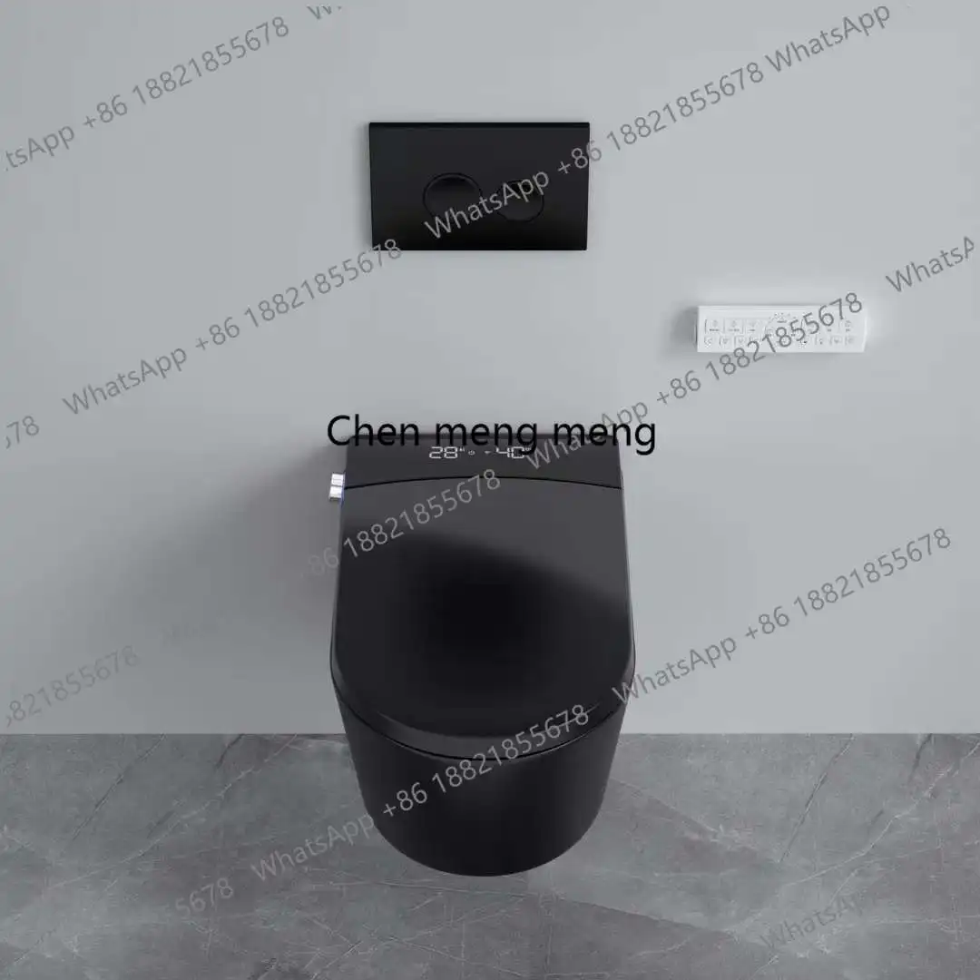 Auto Open Western Wall-Hung Toilet Black Smart 110V/220V Remote Control Automatic Flushing Elongated Washroom Accessory Included