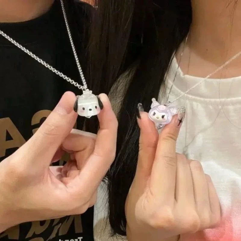 Creative Kawaii Sanrio Necklace Anime Kuromis Cinnamorolls Melodys Alloy Pendant Jewelry Cartoon Accessories for Children's Gift