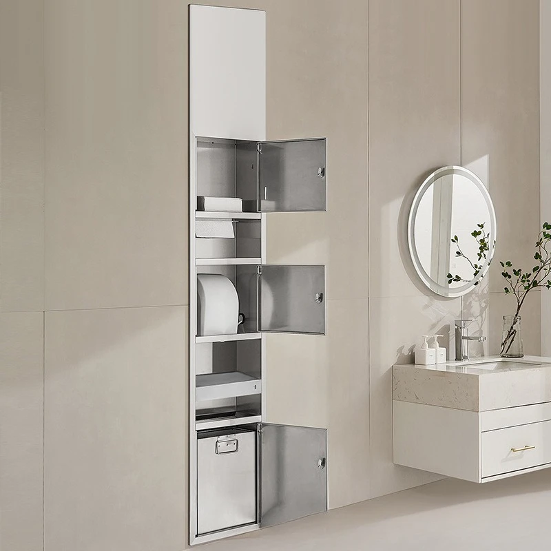 

Stainless steel three-in-one hand wipe carton concealed hand dryer trash can embedded in wall integrated carton