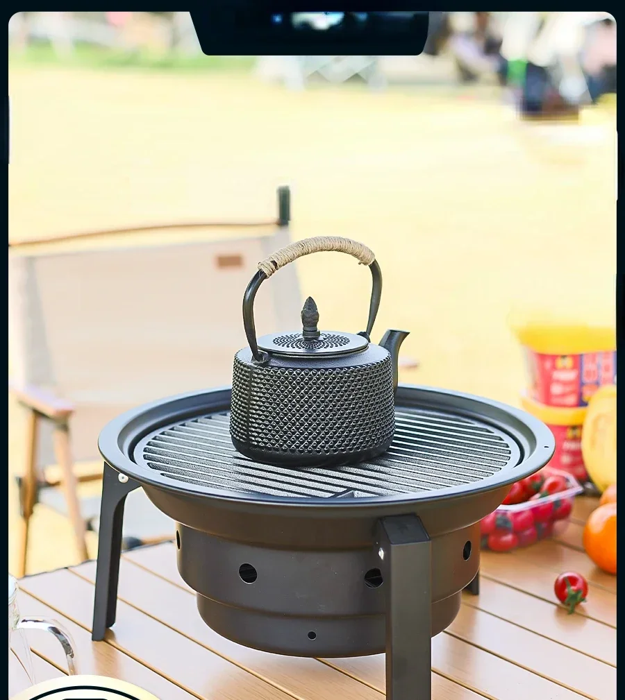 Household barbecue oven foldable barbecue grill barbecue stove portable charcoal charcoal charcoal roast tea roast oranges.