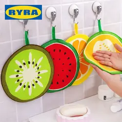 Cute Fruit Print Dish Cloth Wiping Napkin Kitchen Hand Towel Microfiber Towels Cleaning Rag Hanging Towel Quick-Dry Products