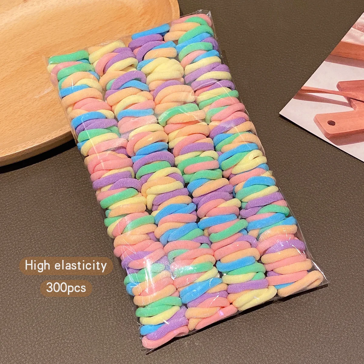 300 hair ties, high elasticity, durable rubber bands, hair rings, hair accessories image 4