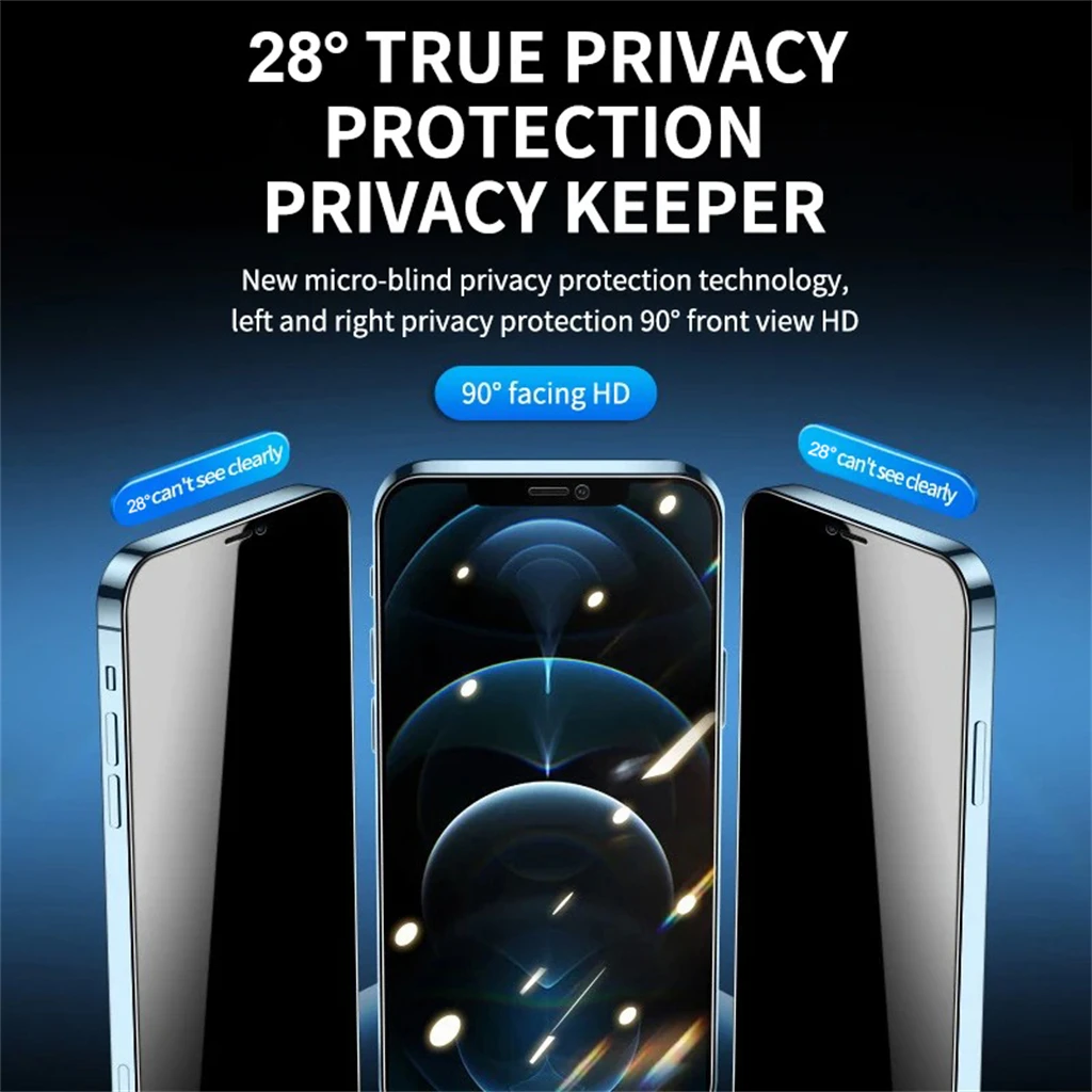 غطاء كامل 6in1 مضاد للزقزقة من الزجاج المقسى لهاتف iPhone 15 14 13 12 11 Pro Max 15 Plus واقي شاشة زجاجي لعدسة الكاميرا