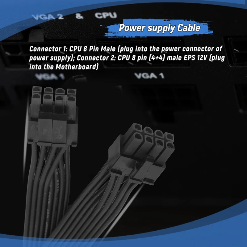 CPU 8 Pin ke 4 + 4 Pin ATX kabel Power Supply 8Pin untuk 8Pin untuk Corsair untuk pendingin MASTER dan sebagainya Modular Power Supply