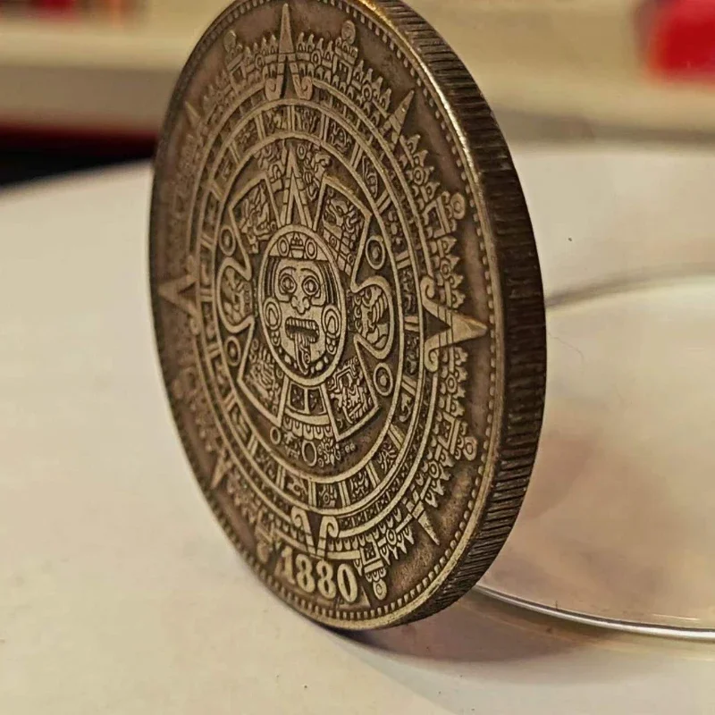 Mayan commemorative coins, Mexican Aztec relief painted commemorative coins, Mayan gifts