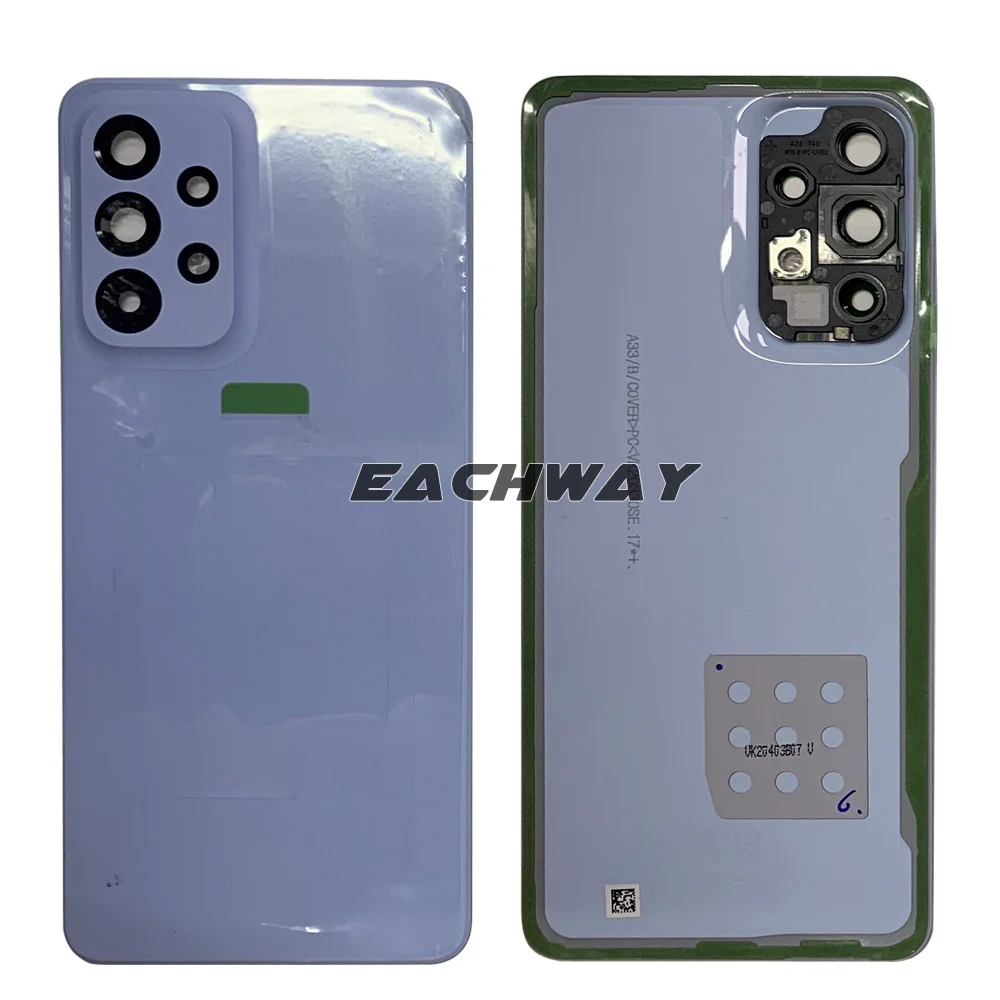 New For Samsung Galaxy A33 5G Battery Back Cover Door Housing +Camera Glass Lens Frame For Samsung A33 A336B A336E Battery Cover