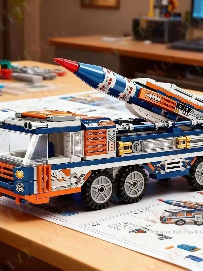 2026 Nieuwe Vliegdekschip DF Missile Launcher Legerboot Vliegtuigmodel Oorlogsschepen Militaire Tank Bouwstenen voor Jongens Speelgoed - afbeelding 2