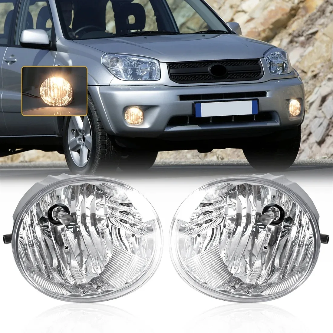 2PCS Car Fog Lamp for Toyota Rav4 2004 2005 for Hilux 2005 - 2009 for 4 Runner 2006 - 2009 for Lexus ES330 2005 2006 Halogen 12V