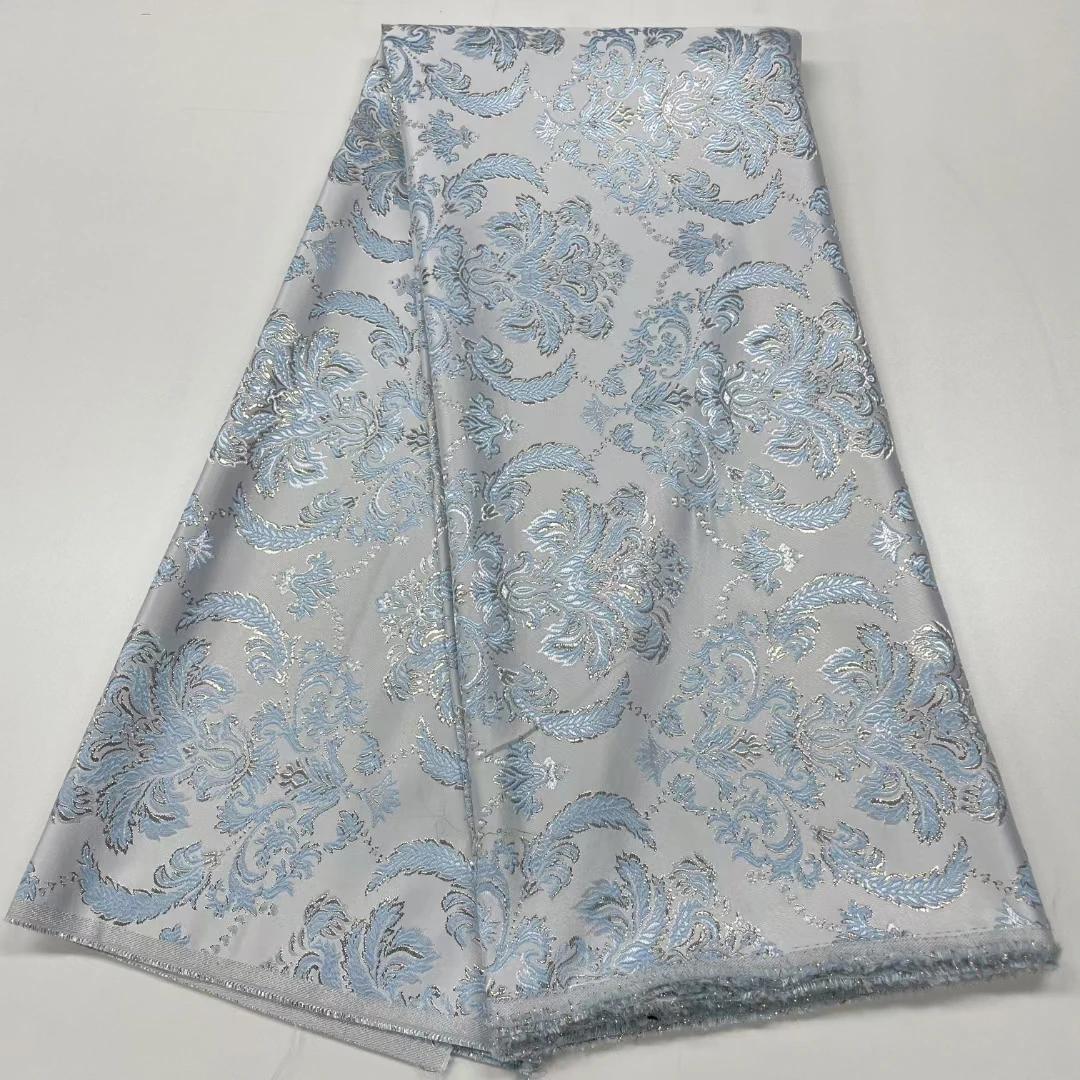 Latest Jacquard Net Fabric Nigerian Brocade Lace African Tulle Organza Voile Lace Fabric For Women Wedding Party Dress LRC23223