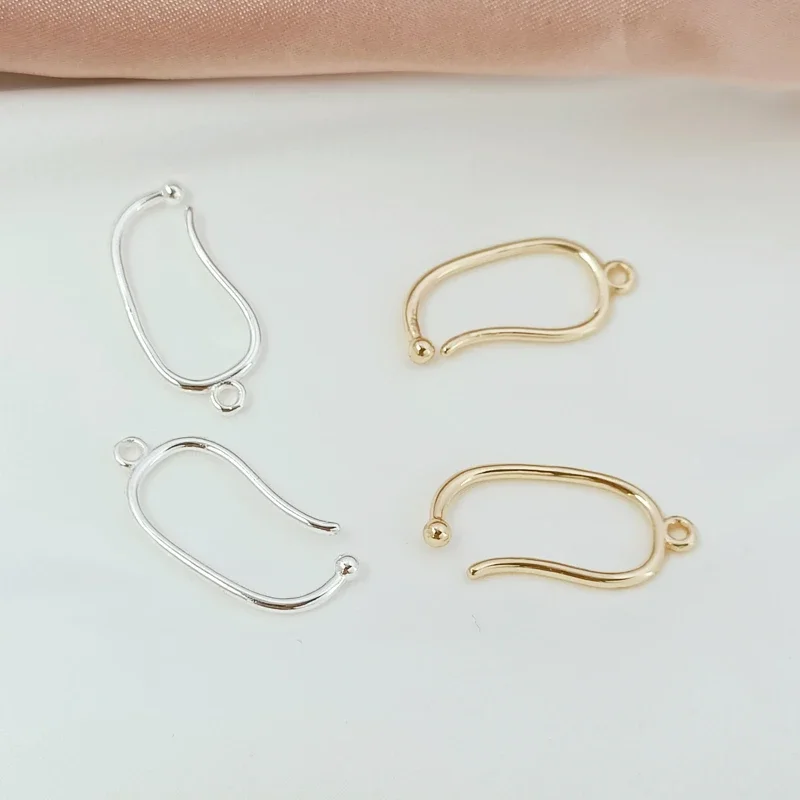 4 Pair 14K Copper Clad Gold Fashion Non Perforated Ear Hook Ear Clip Ear Bone Clip  Handmade DIY Earrings Earrings Accessories