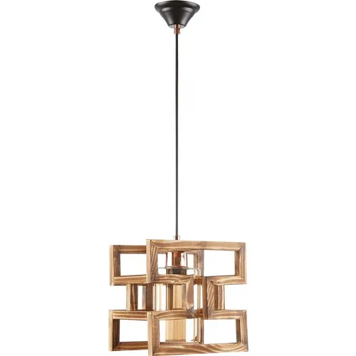 Olive Lighting Modern Decorative Bal Glazed Wooden Maze Single Chandelier