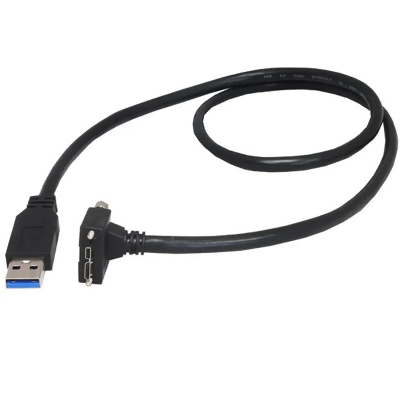 High-flexible USB 3.0 cable A/Micro-B vision machine industrial camera connection data cable upper elbow with screw,In stock,SSN