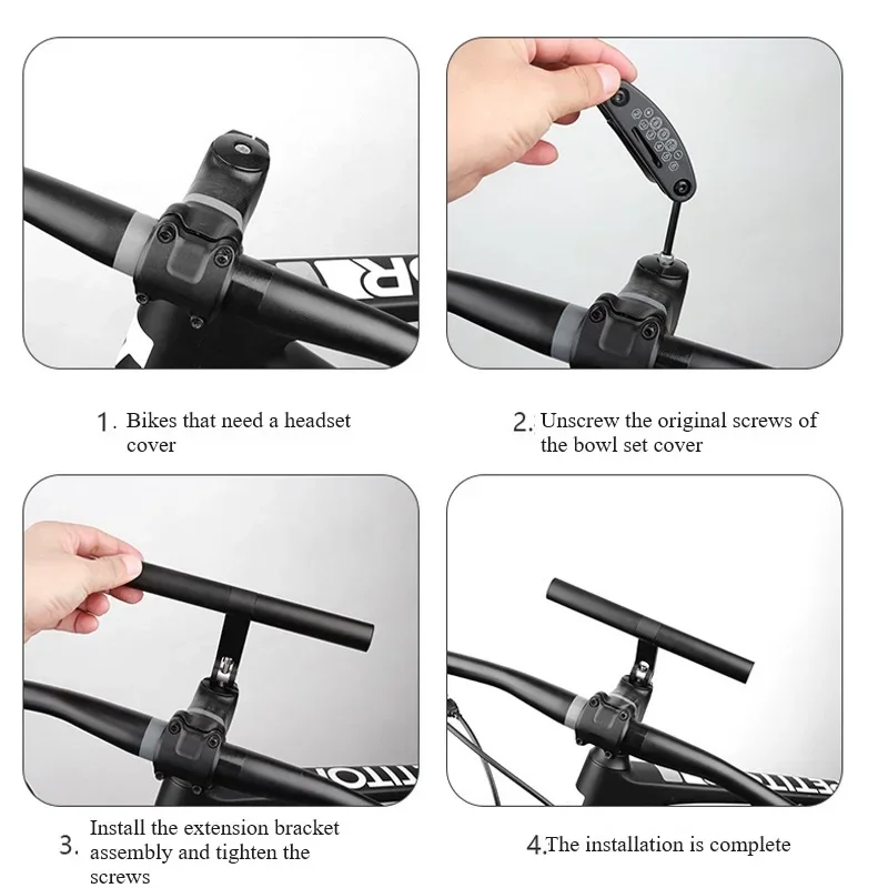 20cm Bicycle Handlebar Extended Bracket Bike Mount Bar Computer Holder Support Rack Alloy Stand Lamp GPS Frame Bicycle Clip