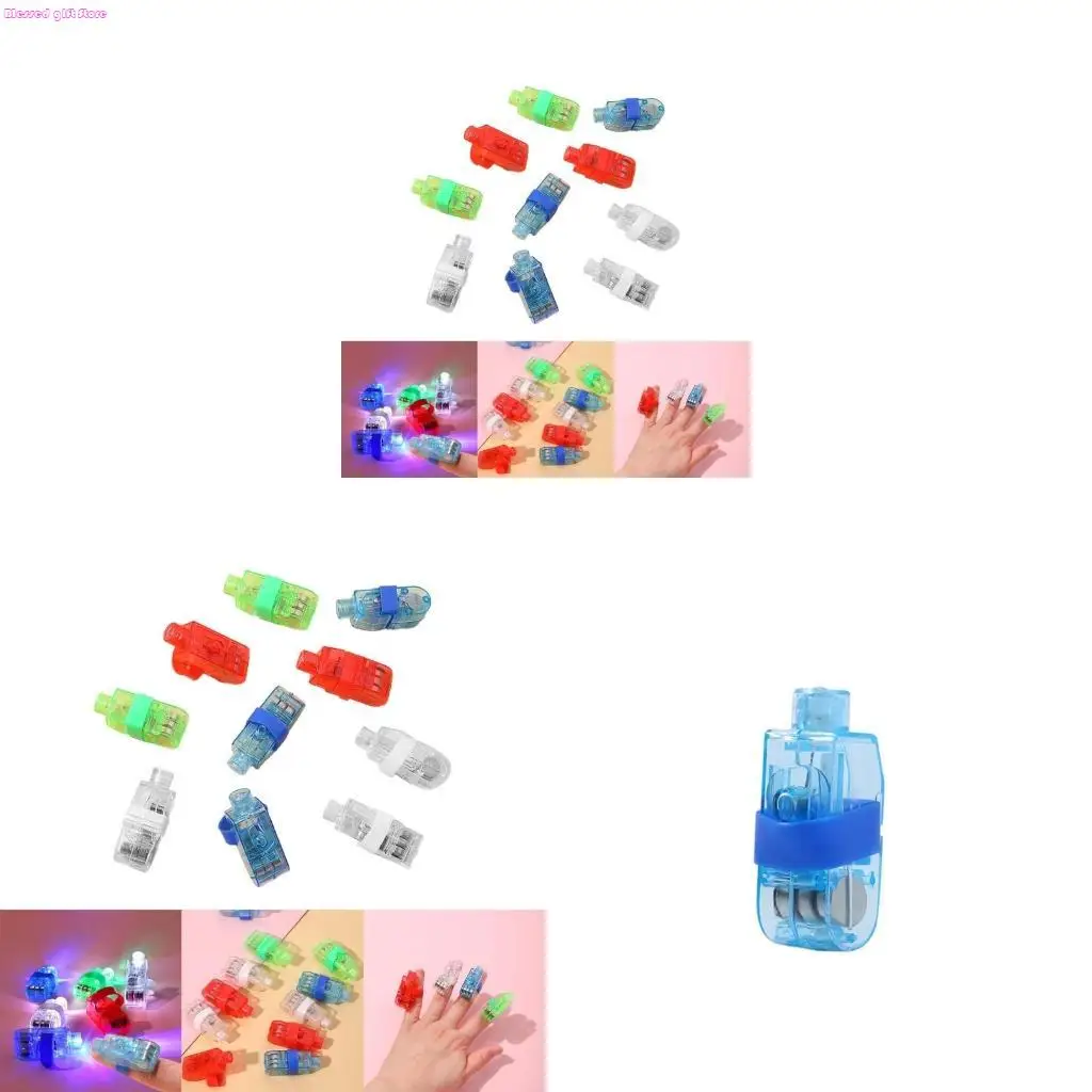 D0JC LED Finger Lights Bright Party Favor Ring Lights 10PCS Traditional Bauble Decor